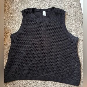 Black Sleeveless Knit Sweater